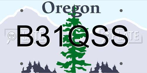 B31QSS Oregon License Plate