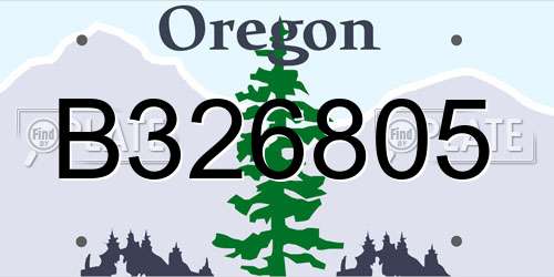 B326805 Oregon License Plate