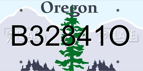 B32841O Oregon License Plate