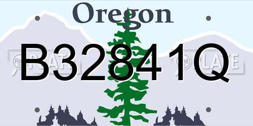 B32841Q Oregon License Plate