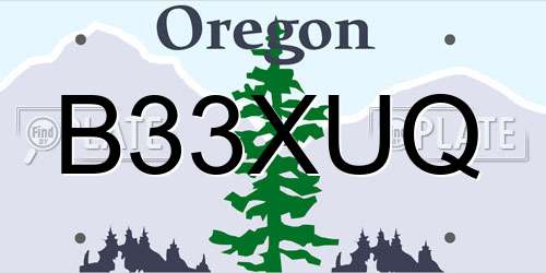 B33XUQ Oregon License Plate