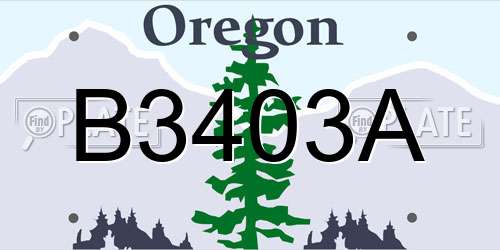 B3403A Oregon License Plate
