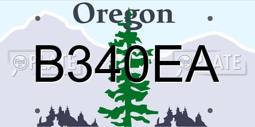 B340EA Oregon License Plate
