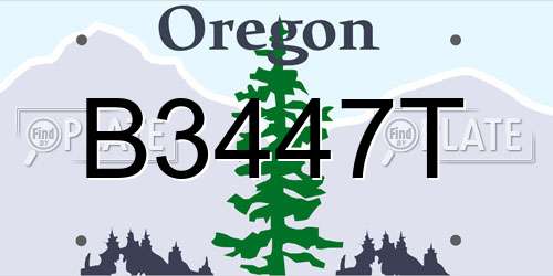 B3447T Oregon License Plate