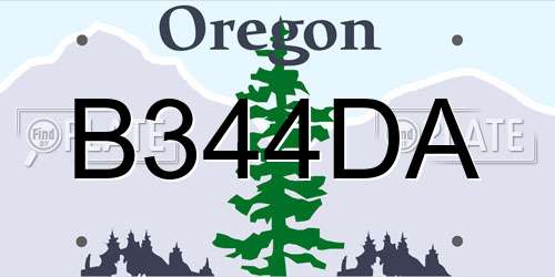 B344DA Oregon License Plate