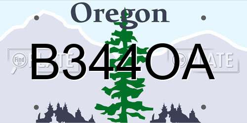 B344OA Oregon License Plate