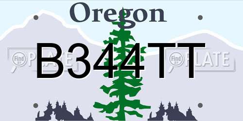 B344TT Oregon License Plate