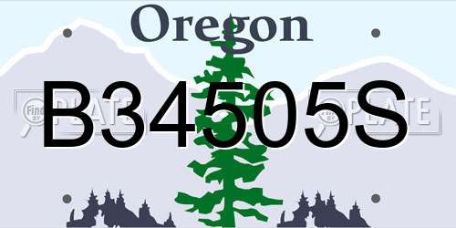 B34505S Oregon License Plate
