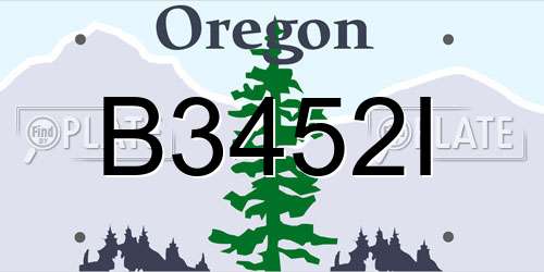 B3452I Oregon License Plate