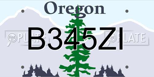 B345ZI Oregon License Plate