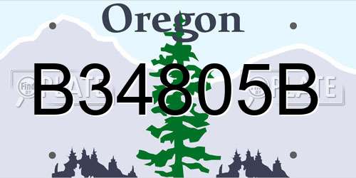 B34805B Oregon License Plate