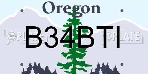 B34BTI Oregon License Plate