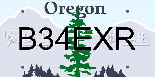 B34EXR Oregon License Plate