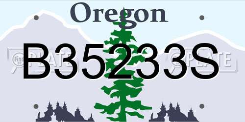 B35233S Oregon License Plate