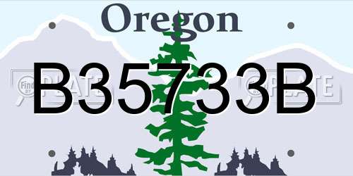B35733B Oregon License Plate