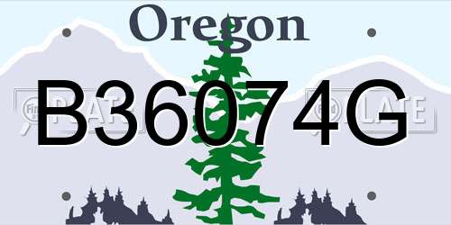 B36074G Oregon License Plate