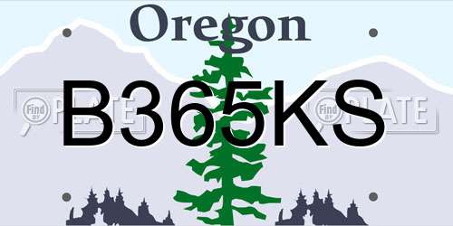 B365KS Oregon License Plate