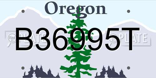 B36995T Oregon License Plate
