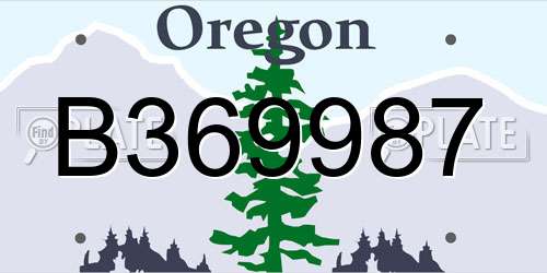 B369987 Oregon License Plate