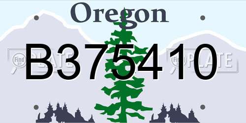 B375410 Oregon License Plate