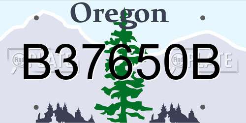 B37650B Oregon License Plate