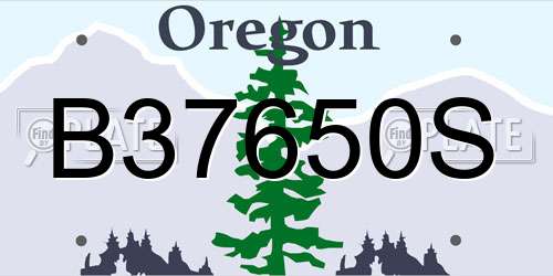 B37650S Oregon License Plate