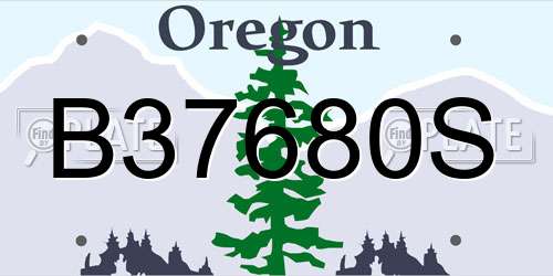 B37680S Oregon License Plate