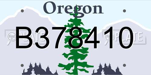 B378410 Oregon License Plate