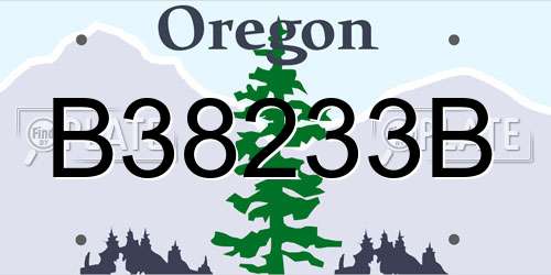 B38233B Oregon License Plate