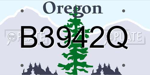 B3942Q Oregon License Plate