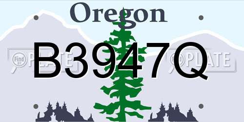 B3947Q Oregon License Plate