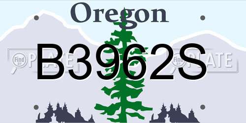 B3962S Oregon License Plate