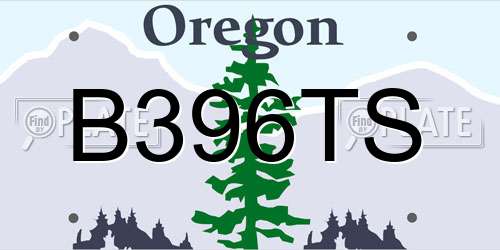 B396TS Oregon License Plate