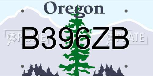 B396ZB Oregon License Plate