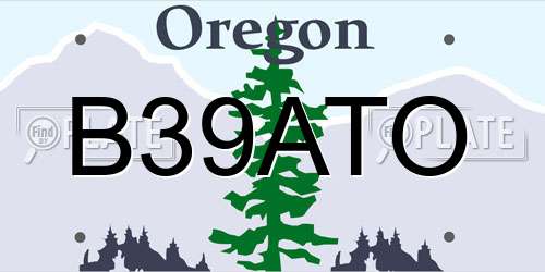 B39ATO Oregon License Plate