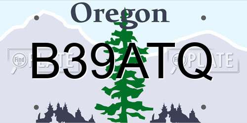 B39ATQ Oregon License Plate