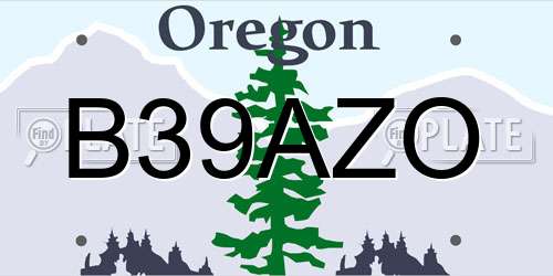B39AZO Oregon License Plate