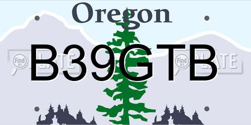 B39GTB Oregon License Plate