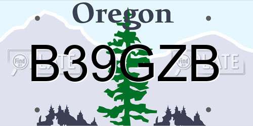 B39GZB Oregon License Plate