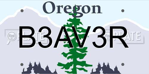 B3AV3R Oregon License Plate