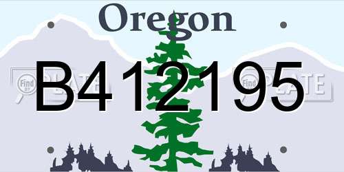 B412195 Oregon License Plate