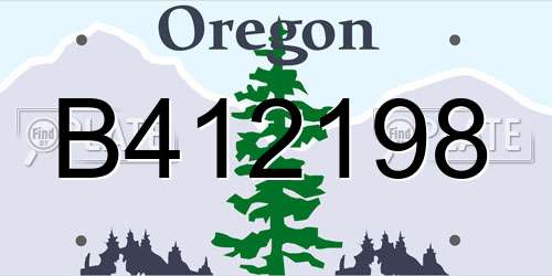 B412198 Oregon License Plate