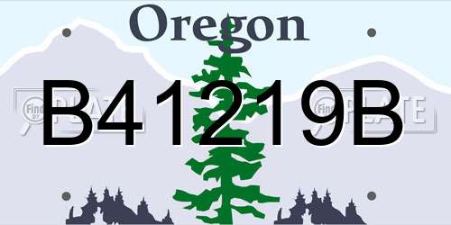 B41219B Oregon License Plate
