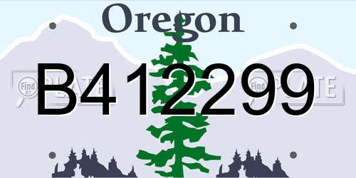 B412299 Oregon License Plate