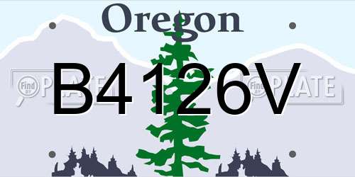 B4126V Oregon License Plate