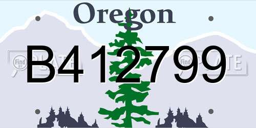 B412799 Oregon License Plate
