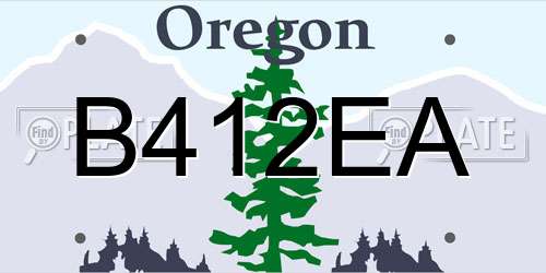 B412EA Oregon License Plate
