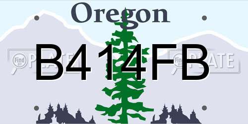 B414FB Oregon License Plate
