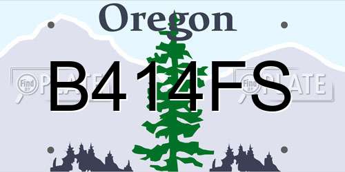 B414FS Oregon License Plate