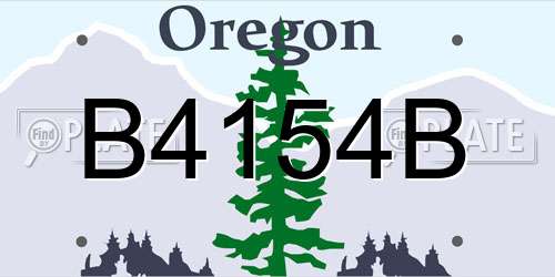 B4154B Oregon License Plate